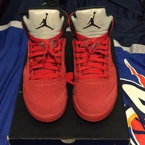 Jordan 5 red suede